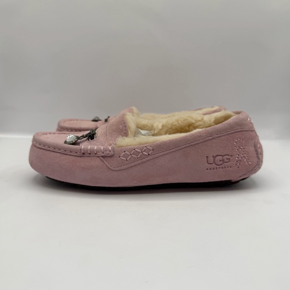UGG Dakota Slippers Women’s 5 Pink Sparkle Breast Cancer Awareness Fur Lined - Picture 2 of 12